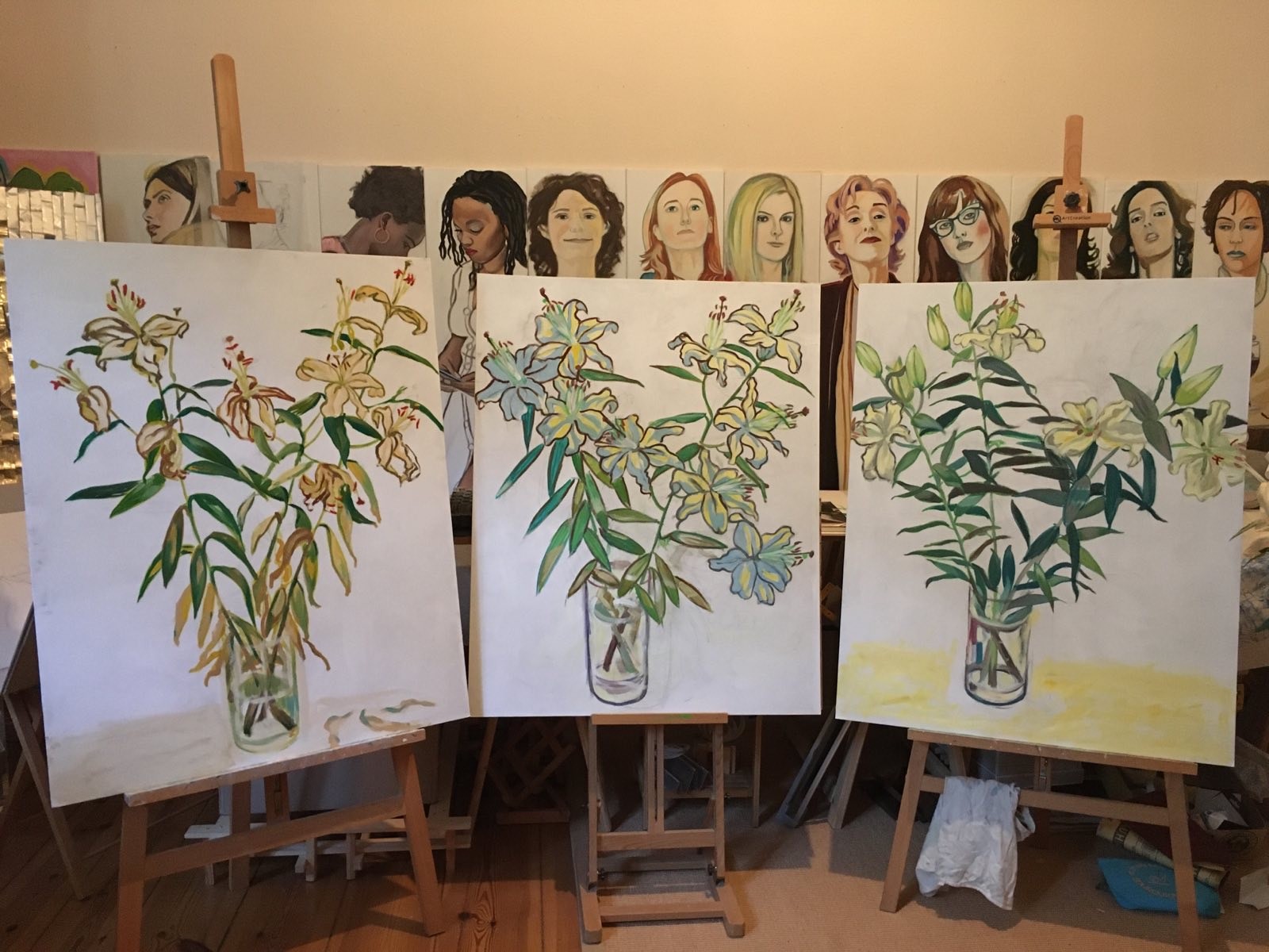 Triptyque  / Huile sur carton / 100 x 240 cm / 2022