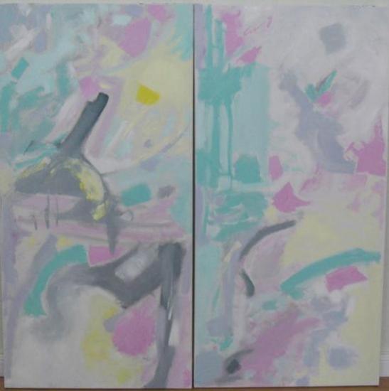 #14 / 2009 / huile sur toile / Diptyque (2x) 100 x 50 cm