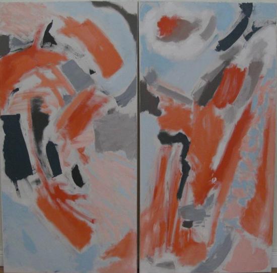 #11 / 2009 / huile sur toile / Diptyque / (2x) 100 x 50 cm