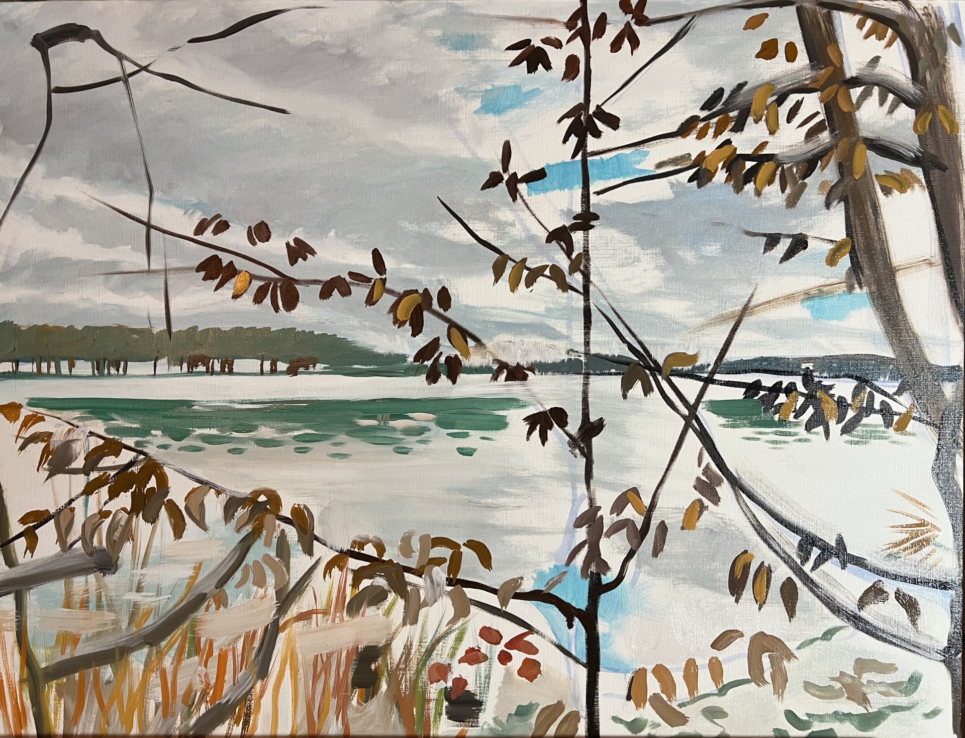 #25/ Bötzsee / 65 x 50 cm / huile sur papier / 2025 